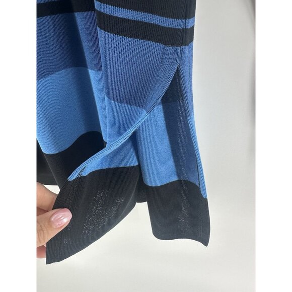 Misook Tunic Blue Striped Sz Large Beautiful Acrylic Sweater Light AC25 - Picture 9 of 9